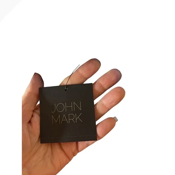 JOHN MARK Striped V Neck Tiered Midi Dress Blue Yellow Embellished Size L - Picture 7 of 13